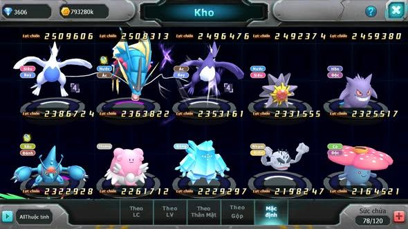 MÃ : #TTS5150 - SV 1252 - DIANCIE DYNAMAX RẮN BĂNG BC SAKATAKA BC UNVOA PALKIA BÁ CHỦ KYOGRE QVLD NHIỀU PET HT