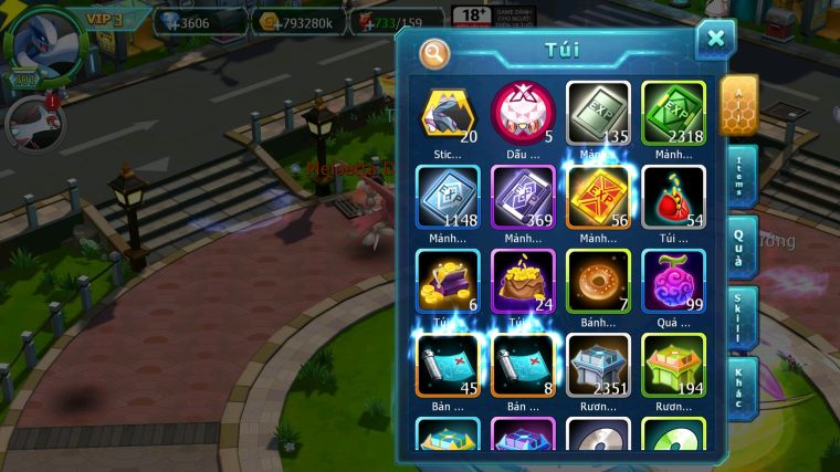 MÃ : #TTS5150 - SV 1252 - DIANCIE DYNAMAX RẮN BĂNG BC SAKATAKA BC UNVOA PALKIA BÁ CHỦ KYOGRE QVLD NHIỀU PET HT