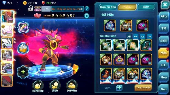 MÃ : #TTS5163 - SV 1152 - V3 - BTAA BC DIANCIE BC UNVOA MEW GIÁP BC PALKIA NHIỀU PET HT