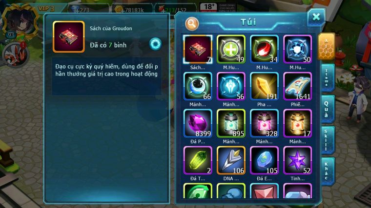 MÃ : #TTS5163 - SV 1152 - V3 - BTAA BC DIANCIE BC UNVOA MEW GIÁP BC PALKIA NHIỀU PET HT