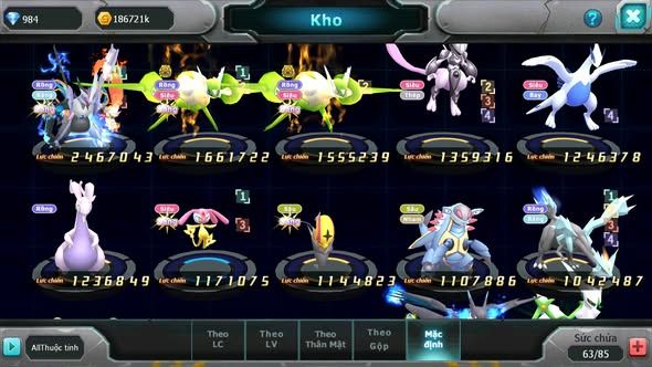 MÃ : #TTS5161 - SV 1749 - UNVOA CẶP LATI BÁ CHỦ MEW GIÁP LUGIA GÔDRA