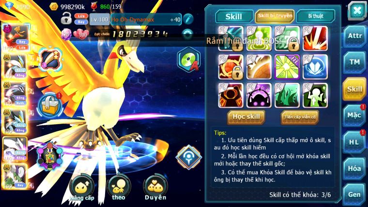 MÃ : #TTS5168 - SV1358 - V12 - HOOH DYNAMAX UNVOA WB BC PALKIA BC CẶP LATI BC THẦN GIÓ BC NHIỀU PET HT