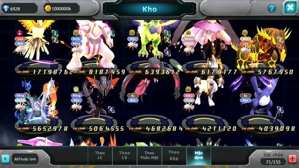 MÃ : #TTS5166 - SV 1361 - HOOH DYNAMAX PALKIA BC THẦN GIÓ BC DIANCIE BC QVLD BC UNVOA MEW GIÁ BC NHIỀU PET HUYỀN THOẠI