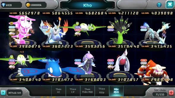 MÃ : #TTS5166 - SV 1361 - HOOH DYNAMAX PALKIA BC THẦN GIÓ BC DIANCIE BC QVLD BC UNVOA MEW GIÁ BC NHIỀU PET HUYỀN THOẠI