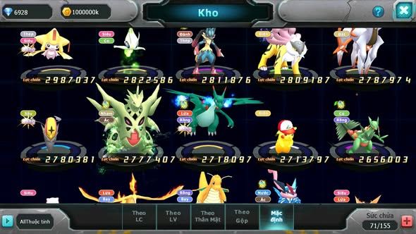 MÃ : #TTS5166 - SV 1361 - HOOH DYNAMAX PALKIA BC THẦN GIÓ BC DIANCIE BC QVLD BC UNVOA MEW GIÁ BC NHIỀU PET HUYỀN THOẠI