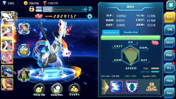 MÃ : #TTS5175 - SV 1799 - TOP15 - V6 - UNVOA CẶP LATI BÁ CHỦ MES KYOPE ZEVIL GIRATINA