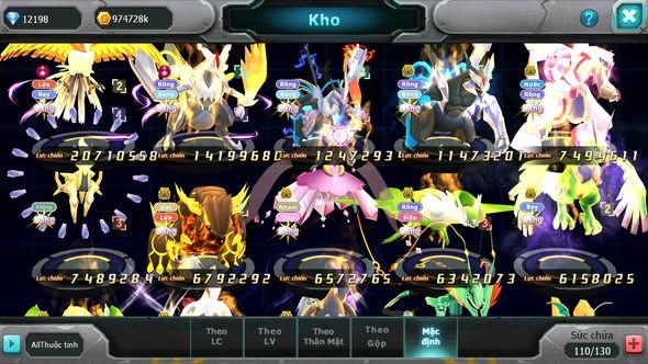 MÃ : #TTS5174 - SV 987 - TOP31 V12 - 12K KC - HOOH DYNAMAX WHITE DYNAMAX BLACK UNVOA PALKIA BC NHIỀU PET BÁ CHỦ QUÁ NGON