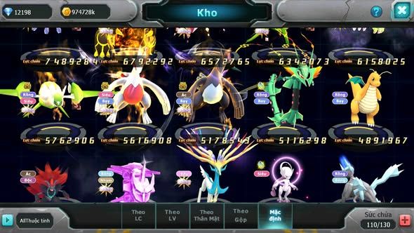 MÃ : #TTS5174 - SV 987 - TOP31 V12 - 12K KC - HOOH DYNAMAX WHITE DYNAMAX BLACK UNVOA PALKIA BC NHIỀU PET BÁ CHỦ QUÁ NGON