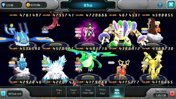 MÃ : #TTS5174 - SV 987 - TOP31 V12 - 12K KC - HOOH DYNAMAX WHITE DYNAMAX BLACK UNVOA PALKIA BC NHIỀU PET BÁ CHỦ QUÁ NGON