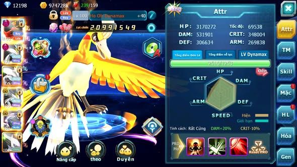 MÃ : #TTS5174 - SV 987 - TOP31 V12 - 12K KC - HOOH DYNAMAX WHITE DYNAMAX BLACK UNVOA PALKIA BC NHIỀU PET BÁ CHỦ QUÁ NGON