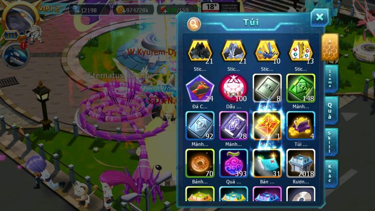 MÃ : #TTS5174 - SV 987 - TOP31 V12 - 12K KC - HOOH DYNAMAX WHITE DYNAMAX BLACK UNVOA PALKIA BC NHIỀU PET BÁ CHỦ QUÁ NGON