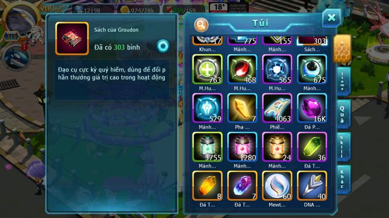 MÃ : #TTS5174 - SV 987 - TOP31 V12 - 12K KC - HOOH DYNAMAX WHITE DYNAMAX BLACK UNVOA PALKIA BC NHIỀU PET BÁ CHỦ QUÁ NGON