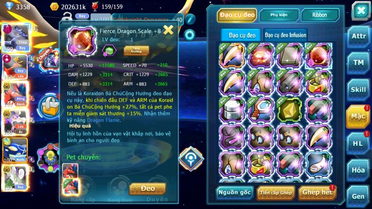 MÃ : #TTS5172 - SV 1550 - TOP 45 - V15 - CHIM SẮT BÁ CHỦ DYNAMAX HOOH CỘNG HƯỞNG KORAIDON BÁ CHỦ DRAK HOOH BÁ CHỦ NHIỀU PET HT