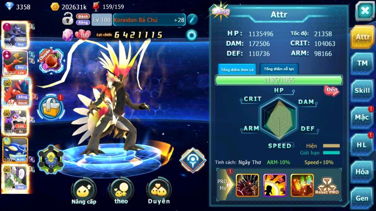 MÃ : #TTS5172 - SV 1550 - TOP 45 - V15 - CHIM SẮT BÁ CHỦ DYNAMAX HOOH CỘNG HƯỞNG KORAIDON BÁ CHỦ DRAK HOOH BÁ CHỦ NHIỀU PET HT