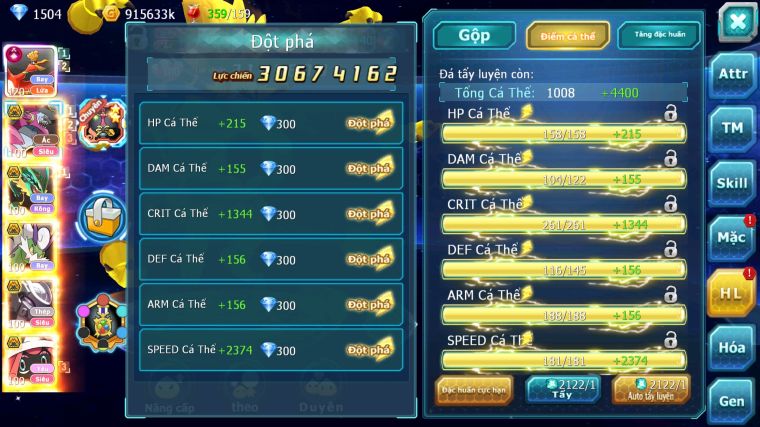 MÃ : #TTS5198 - S722 - TOP 6 - V15 - HOOH CỘNG HƯỞNG DYNAMAX HOOPA BÁ CHỦ RAYQUAZA BC NHIỀU PET HT BUILD KHỎE CHO AE