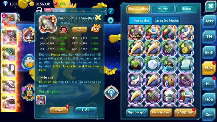 MÃ : #TTS5198 - S722 - TOP 6 - V15 - HOOH CỘNG HƯỞNG DYNAMAX HOOPA BÁ CHỦ RAYQUAZA BC NHIỀU PET HT BUILD KHỎE CHO AE