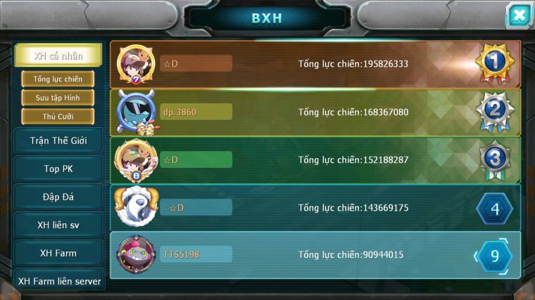 MÃ : #TTS5198 - S722 - TOP 6 - V15 - HOOH CỘNG HƯỞNG DYNAMAX HOOPA BÁ CHỦ RAYQUAZA BC NHIỀU PET HT BUILD KHỎE CHO AE