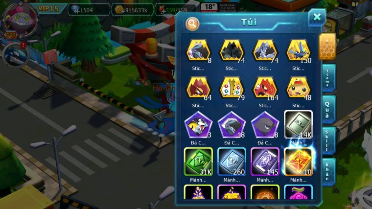 MÃ : #TTS5198 - S722 - TOP 6 - V15 - HOOH CỘNG HƯỞNG DYNAMAX HOOPA BÁ CHỦ RAYQUAZA BC NHIỀU PET HT BUILD KHỎE CHO AE