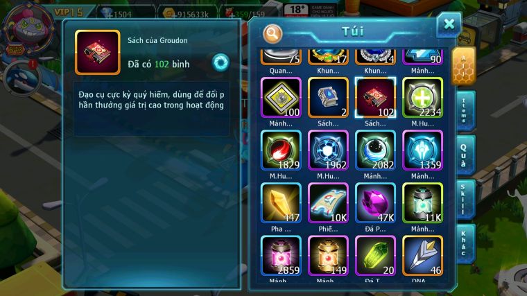 MÃ : #TTS5198 - S722 - TOP 6 - V15 - HOOH CỘNG HƯỞNG DYNAMAX HOOPA BÁ CHỦ RAYQUAZA BC NHIỀU PET HT BUILD KHỎE CHO AE