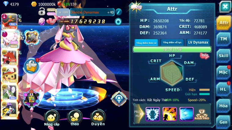 MÃ : #TTS5202 - S1237 - TOP23 - V14 - HOOH CỘNG HƯỞNG DYNAMAX DIANCIE DYNAMAX QVLD BC PIKACHU BC THẦN GIÓ BC NHIỀU PET HT