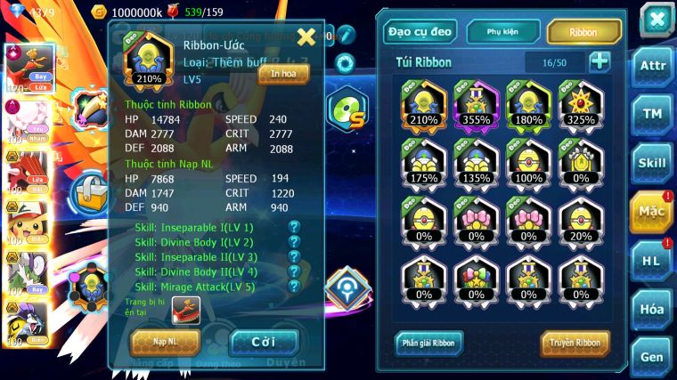 MÃ : #TTS5202 - S1237 - TOP23 - V14 - HOOH CỘNG HƯỞNG DYNAMAX DIANCIE DYNAMAX QVLD BC PIKACHU BC THẦN GIÓ BC NHIỀU PET HT