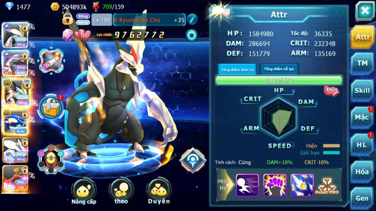 MÃ : #TTS5206 - S1347 - TOP 22 - V14 - WHITE CỘNG HƯỞNG PALKIA CỘNG HƯỞNG BLACK BC KYOGRE BC UNVOA CẶP LATI BC RẮN BĂNG BC