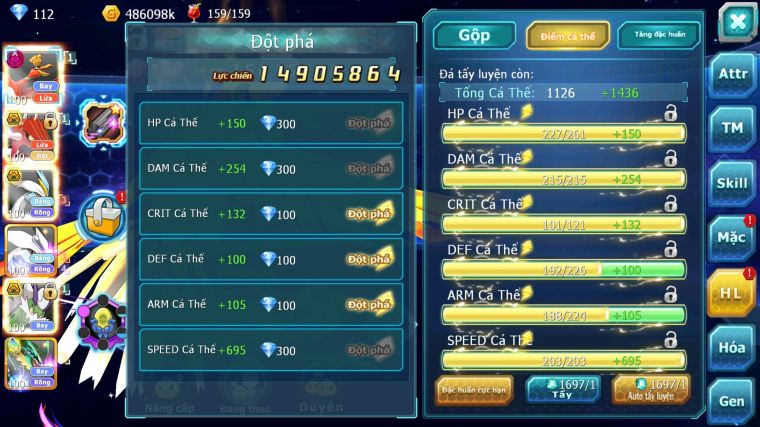 MÃ : #TTS5224 - S1393 - HOOH DYNAMAX QVLD BC WHITE BC UNVOA BLACK THẦN GIÓ BC CẶP LATI BC