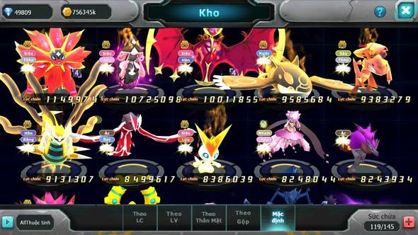 MÃ : #TTS5229 - S538 - TOP 11 - V14 - 3K5 SÁCH - 50K KC - HOOH DYNAMAX HOOPA BÁ CHỦ LUGIA CỘNG HƯỞNG RAYQUAZA BC UNVOA WB NHIỀU PET HT