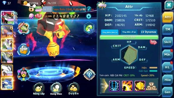 MÃ : #TTS5226 - S1719 - V12 - TOP22 - TAPU BULU CỘNG HƯỞNG DYANMAX YVETAL THẦN GIÓ BÁ CHỦ XERM UNVOA KYOGRE BC