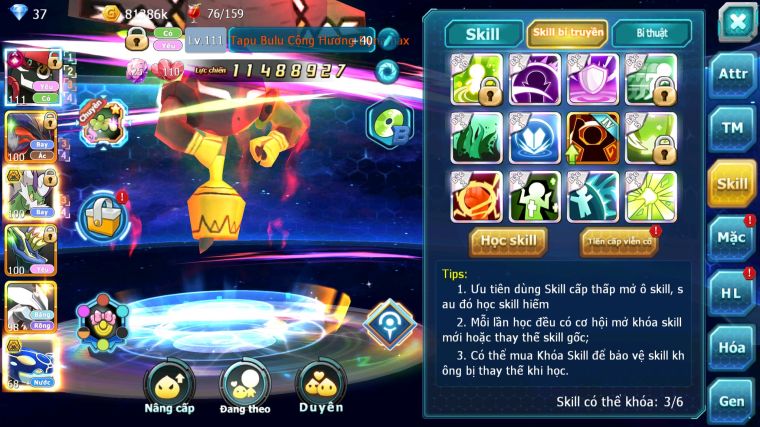 MÃ : #TTS5226 - S1719 - V12 - TOP22 - TAPU BULU CỘNG HƯỞNG DYANMAX YVETAL THẦN GIÓ BÁ CHỦ XERM UNVOA KYOGRE BC