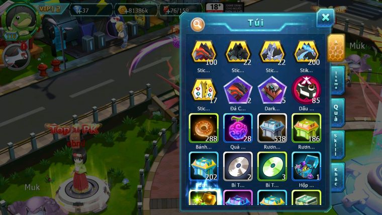 MÃ : #TTS5226 - S1719 - V12 - TOP22 - TAPU BULU CỘNG HƯỞNG DYANMAX YVETAL THẦN GIÓ BÁ CHỦ XERM UNVOA KYOGRE BC