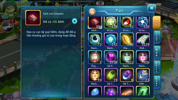 MÃ : #TTS5226 - S1719 - V12 - TOP22 - TAPU BULU CỘNG HƯỞNG DYANMAX YVETAL THẦN GIÓ BÁ CHỦ XERM UNVOA KYOGRE BC