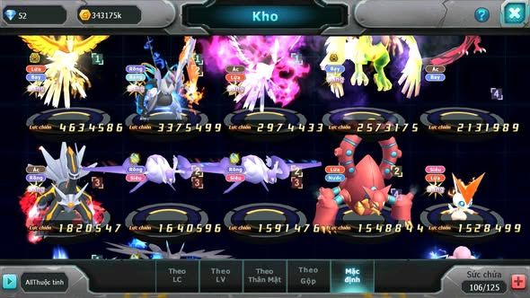 MÃ : #TTS5274 - S1310 - V11 - HOOH BÁ CHỦ UNVOA DRAK HOOH THẦN GIÓ BC YVETAL PR DIALGA CẶP LATI