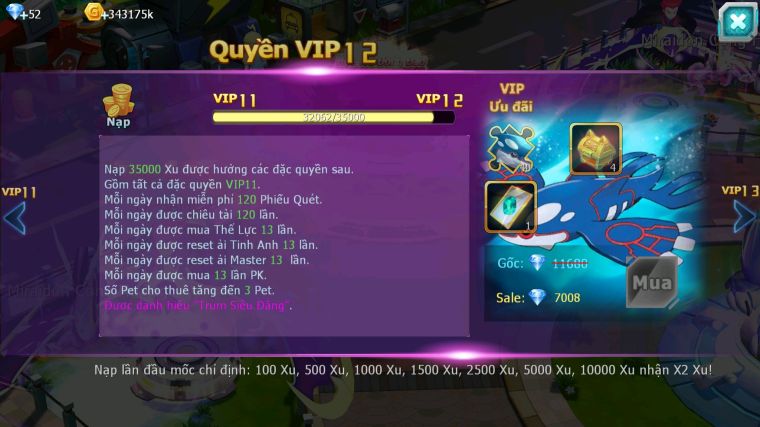 MÃ : #TTS5274 - S1310 - V11 - HOOH BÁ CHỦ UNVOA DRAK HOOH THẦN GIÓ BC YVETAL PR DIALGA CẶP LATI