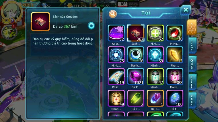 MÃ : #TTS5274 - S1310 - V11 - HOOH BÁ CHỦ UNVOA DRAK HOOH THẦN GIÓ BC YVETAL PR DIALGA CẶP LATI