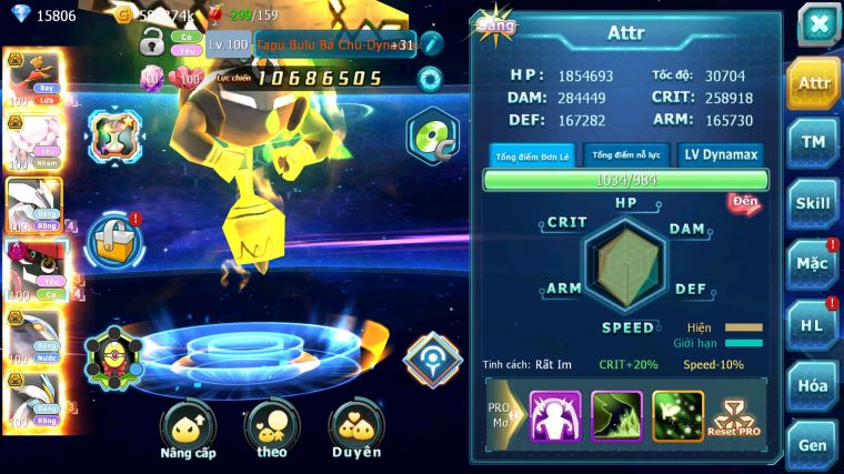 MÃ : #TTS5271 - S901 - TOP18 - V10 - HOOH BÁ CHỦ DIANCIE BC UNVOA TAPU BULU DYNAMAX NHIỀU PET BÁ CHỦ NGON