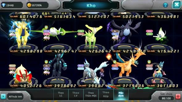 MÃ : #TTS5278 - S1216 - TOP41 - HOOH CỘNG HƯỞNG DYNAMAX UNVOA THẦN GIÓ LUGIA BC QVLD BC QVBC BC NHIỀU PET HT