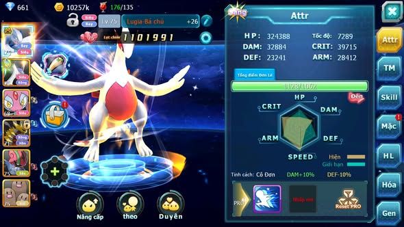 MÃ : #TTS5288 - S1828 - TOP 30 - LUGIA BÁ CHỦ LATI MES GIRATINA