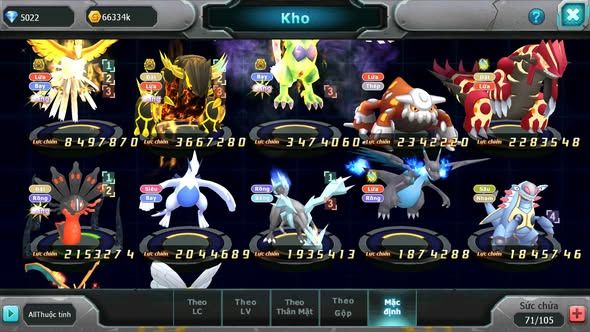 MÃ : #TTS5293 - S1766 - TOP 45 - V5 - HOOH BÁ CHỦ QVLD BC THẦN GIÓ BC HENTRAN GROUDON ZEVIL LUGIA