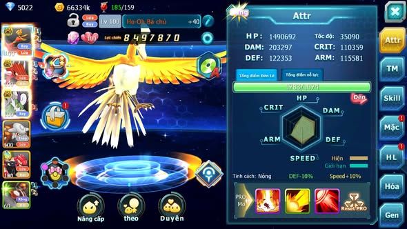 MÃ : #TTS5293 - S1766 - TOP 45 - V5 - HOOH BÁ CHỦ QVLD BC THẦN GIÓ BC HENTRAN GROUDON ZEVIL LUGIA