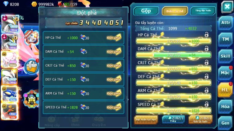 MÃ : #TTS5314 - S1288 - TOP 9 - V14 - BUILD WB CỘNG HƯỞNG DYNAMAX GẮT NHIỀU PET BÁ CHỦ VỀ XÂY TEAM 2 !!