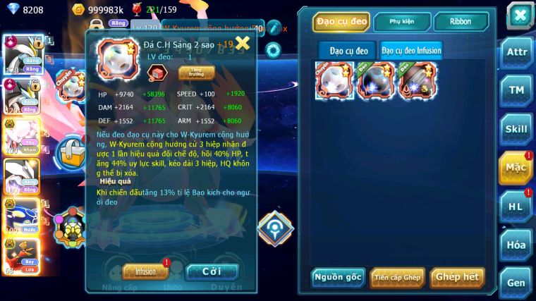 MÃ : #TTS5314 - S1288 - TOP 9 - V14 - BUILD WB CỘNG HƯỞNG DYNAMAX GẮT NHIỀU PET BÁ CHỦ VỀ XÂY TEAM 2 !!