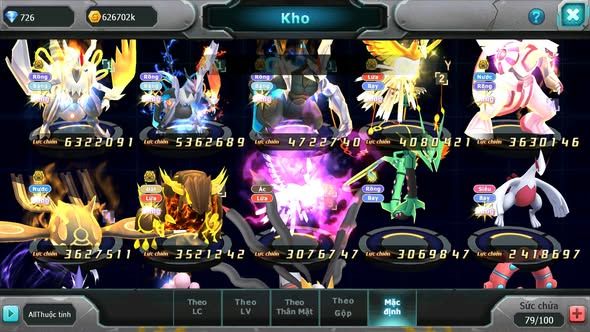 MÃ : #TTS5316 - S1258 - UNVOA WB BÁ CHỦ HOOH BÁ CHỦ PALKIA BÁ CHỦ KYOGRE BC QVLD BC DRAK HOOH NHIỀU PET HT