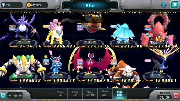 MÃ : #TTS5316 - S1258 - UNVOA WB BÁ CHỦ HOOH BÁ CHỦ PALKIA BÁ CHỦ KYOGRE BC QVLD BC DRAK HOOH NHIỀU PET HT