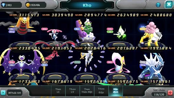 MÃ : #TTS5324 - S1117 - V5 LUGIA BC DIANCIE BC QVLD BC TAPU FINI BC NHIỀU PET HUYỀN THOẠI