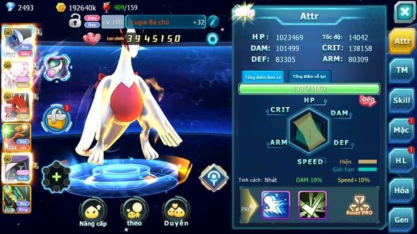 MÃ : #TTS5324 - S1117 - V5 LUGIA BC DIANCIE BC QVLD BC TAPU FINI BC NHIỀU PET HUYỀN THOẠI