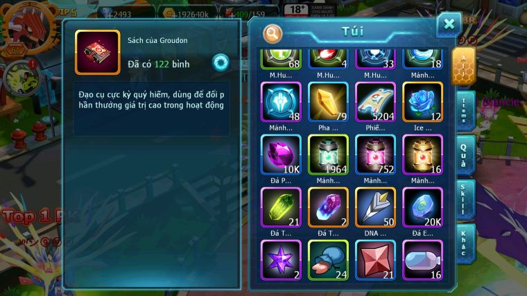 MÃ : #TTS5324 - S1117 - V5 LUGIA BC DIANCIE BC QVLD BC TAPU FINI BC NHIỀU PET HUYỀN THOẠI