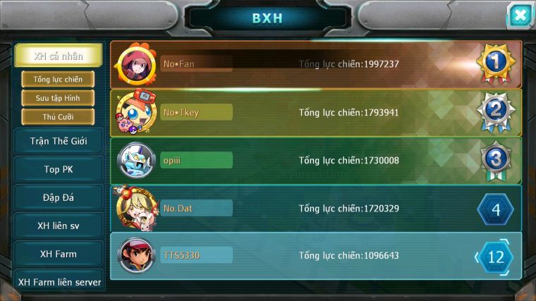 MÃ : #TTS5330 - S1861 - TOP 12 - V5 - LUGIA RAIKOU MES AMDLO ĐUA TOP NGON