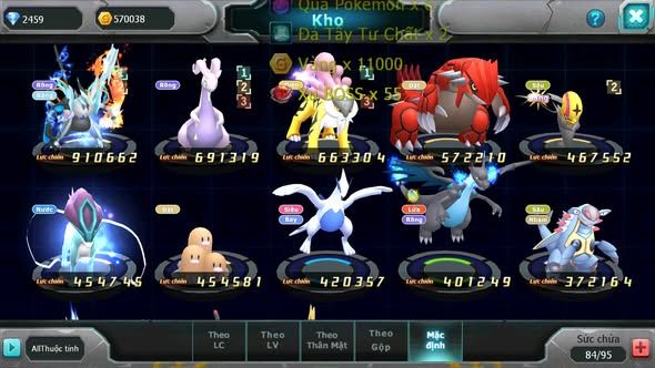MÃ : #TTS5329 - S1852 - TOP 11 -V5 - UNVOA GOODRA RAIKOU GROUDON LUGIA ĐUA TOP NGON