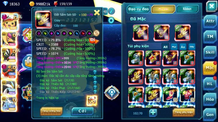 MÃ : #TTS5335 - S57 - TOP 28 PIKACHU DYNAMAX TAPU KOKO BC VỊT BẦU BC HOOH DYNAMAX UNVOA WB BC NHIỀU PET HT